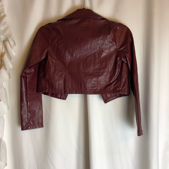 Girls cropped burgundy jacket - Picture 3 of 5
